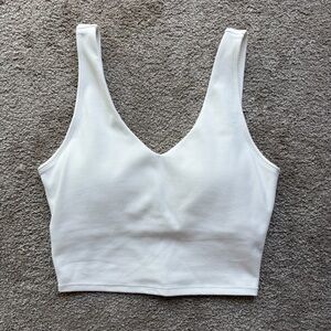 P’tula White V-Neck Faith Crop Tank Top